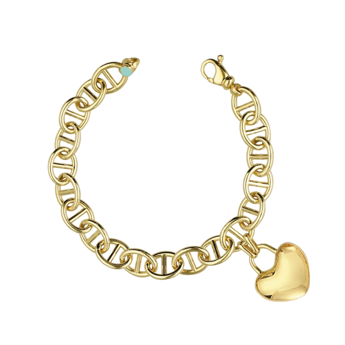 Eterna Bombeli Kalp Cetaş Altın Bileklik - Cetaş 