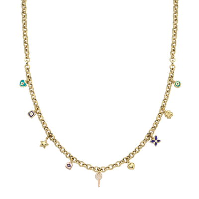 Eterna Charmlı Cetaş Altın Kolye - 1