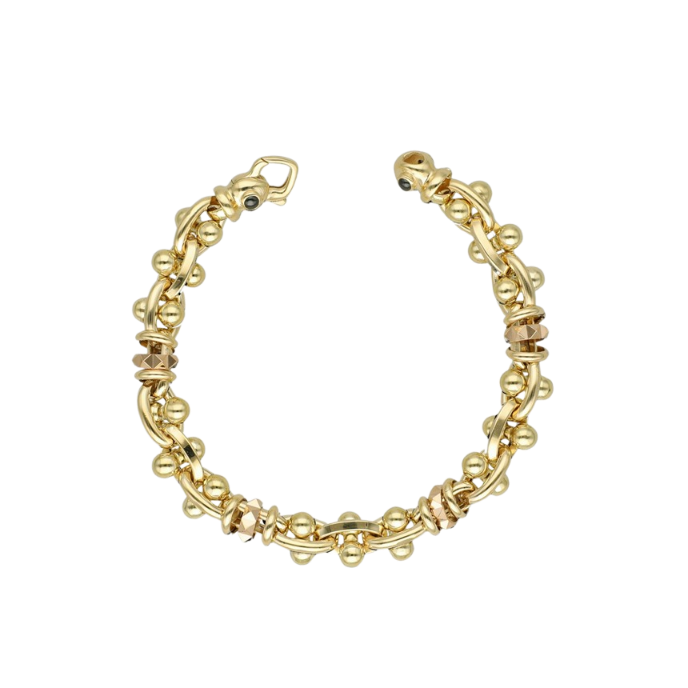 Eterna Geometrik Figürlü Zincir Cetaş Altın Bileklik - Cetaş 