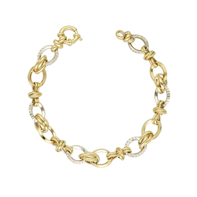 Eterna Halka Taşlı Zincir Cetaş Altın Bileklik - Cetaş 