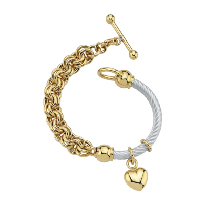 Eterna Kalp Charmlı Cetaş Altın Bileklik - 1