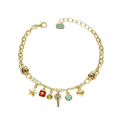 Eterna Kaplan Başı Charmlı Cetaş Altın Bileklik - 1