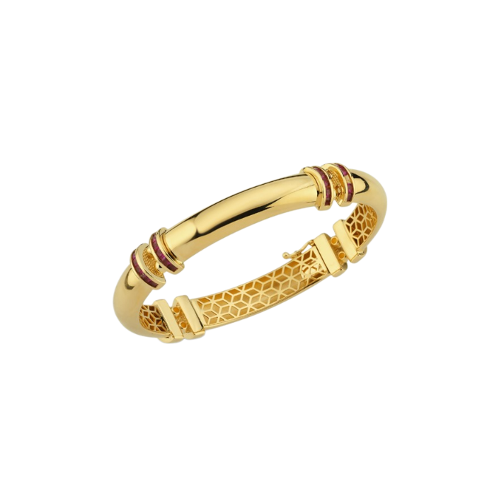 Eterna Magenta Taşlı Cetaş Altın Kelepçe - Cetaş 