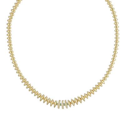 Eterna Oval Dişli Cetaş Altın Kolye - 1