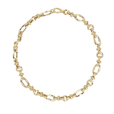 Eterna Oval Düğümlü Cetaş Altın Kolye - 1