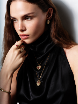 Eterna Pembe Taşlı Göz Cetaş Altın Kolye - Cetaş (1)