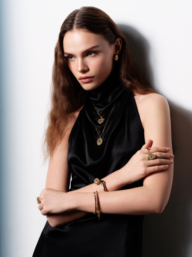 Eterna Pembe Taşlı Göz Cetaş Altın Yüzük - 2