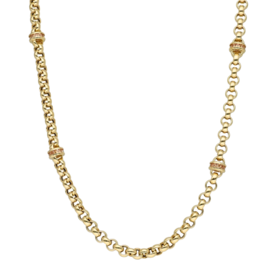 Eterna Renkli Taşlı Zincir Cetaş Altın Kolye - 1