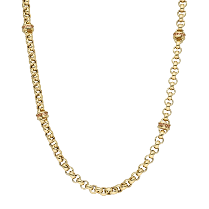 Eterna Renkli Taşlı Zincir Cetaş Altın Kolye - Cetaş 