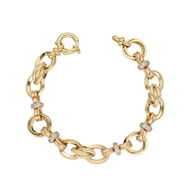 Eterna Rose - Sarı Zincir Cetaş Altın Bileklik - 1