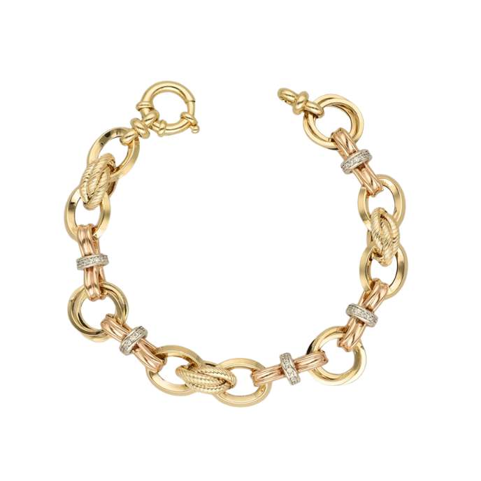 Eterna Rose - Sarı Zincir Cetaş Altın Bileklik - Cetaş 