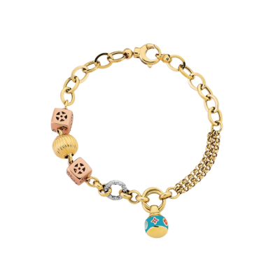 Eterna Sarı - Mavi Mineli Cetaş Altın Bileklik - 1