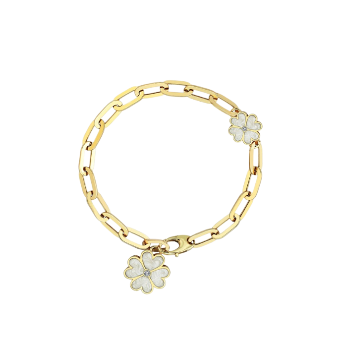 Eterna Sedef Mineli Çiçek Cetaş Altın Bileklik - Cetaş 