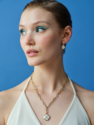 Eterna Sedef Mineli Çiçek Cetaş Altın Kolye - 2