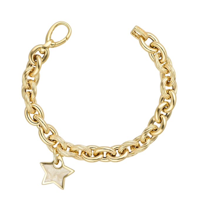 Eterna Sedef Mineli Yıldız Cetaş Altın Bileklik - Cetaş 