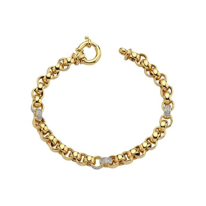 Eterna Taş Detaylı Zincir Cetaş Altın Bileklik - Cetaş 