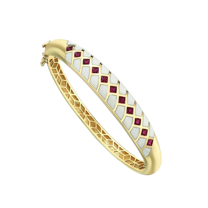 Eterna Taşlı Beyaz Mineli Cetaş Altın Kelepçe - 1