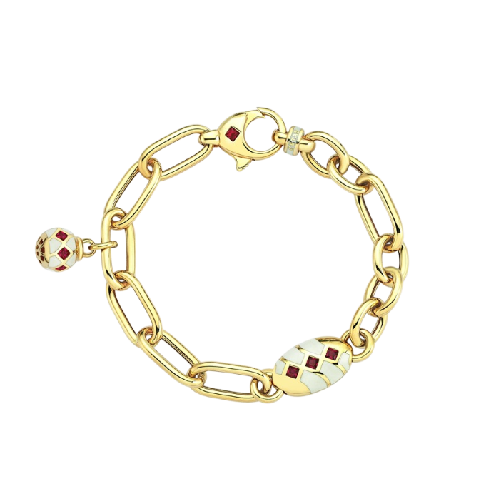 Eterna Taşlı Beyaz Mineli Zincir Cetaş Altın Bileklik - Cetaş 