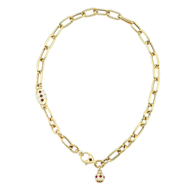 Eterna Taşlı Beyaz Mineli Zincir Cetaş Altın Kolye - Cetaş 