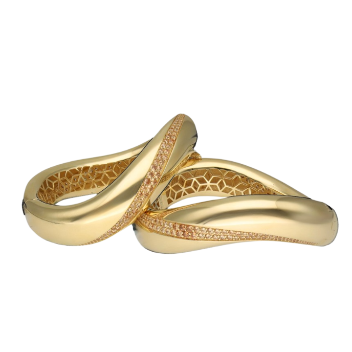 Eterna Taşlı Dalga Cetaş Altın Kelepçe - Cetaş 