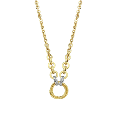 Eterna Taşlı Düğüm Cetaş Altın Kolye - 1