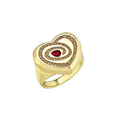 Eterna Taşlı Kalp Cetaş Altın Yüzük - Cetaş 