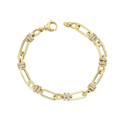 Eterna Taşlı Zincir Cetaş Altın Bileklik - 1