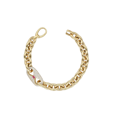 Eterna Taşlı Zincir Cetaş Altın Bileklik - 1