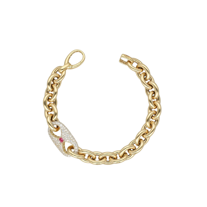 Eterna Taşlı Zincir Cetaş Altın Bileklik - Cetaş 