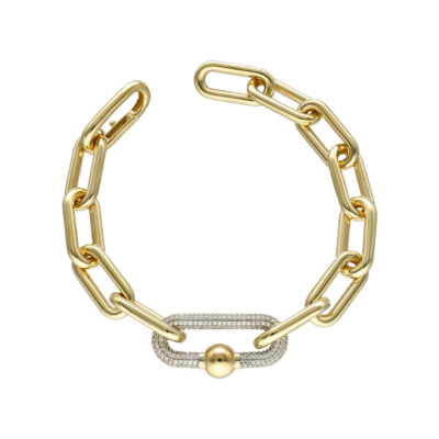 Eterna Taşlı Zincir Cetaş Altın Bileklik - 1