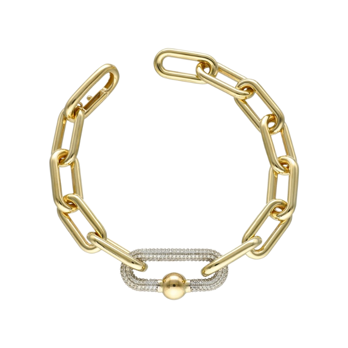 Eterna Taşlı Zincir Cetaş Altın Bileklik - Cetaş 