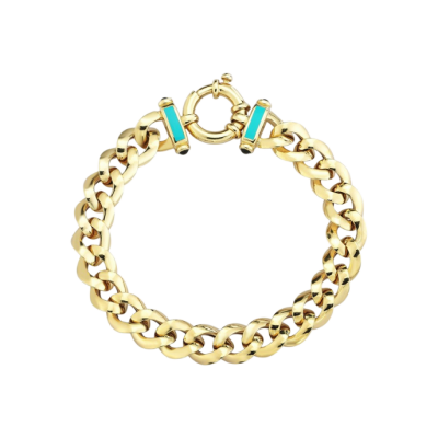 Eterna Turkuaz Mineli Cetaş Altın Bileklik - 1
