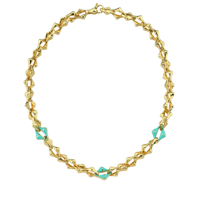 Eterna Turkuaz Mineli Yıldız Geçişli Cetaş Altın Kolye - Cetaş 