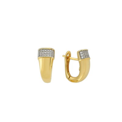 Eterna Ucu Taşlı Cetaş Altın Küpe - Cetaş 