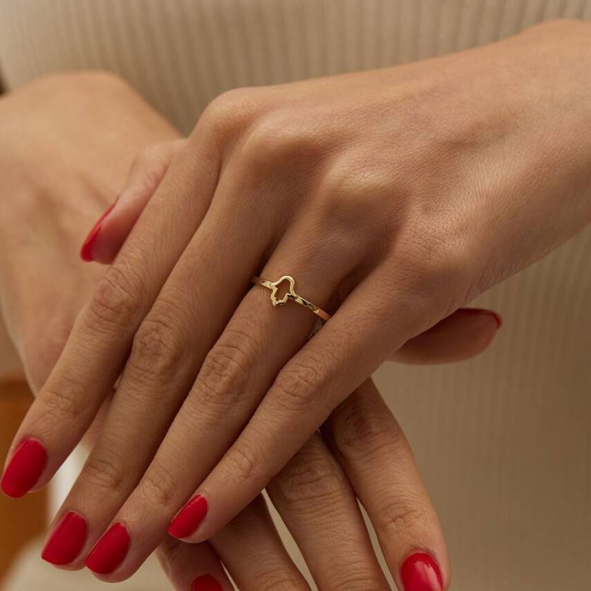 Fatma Ana Eli Figürlü Altın Yüzük - 1