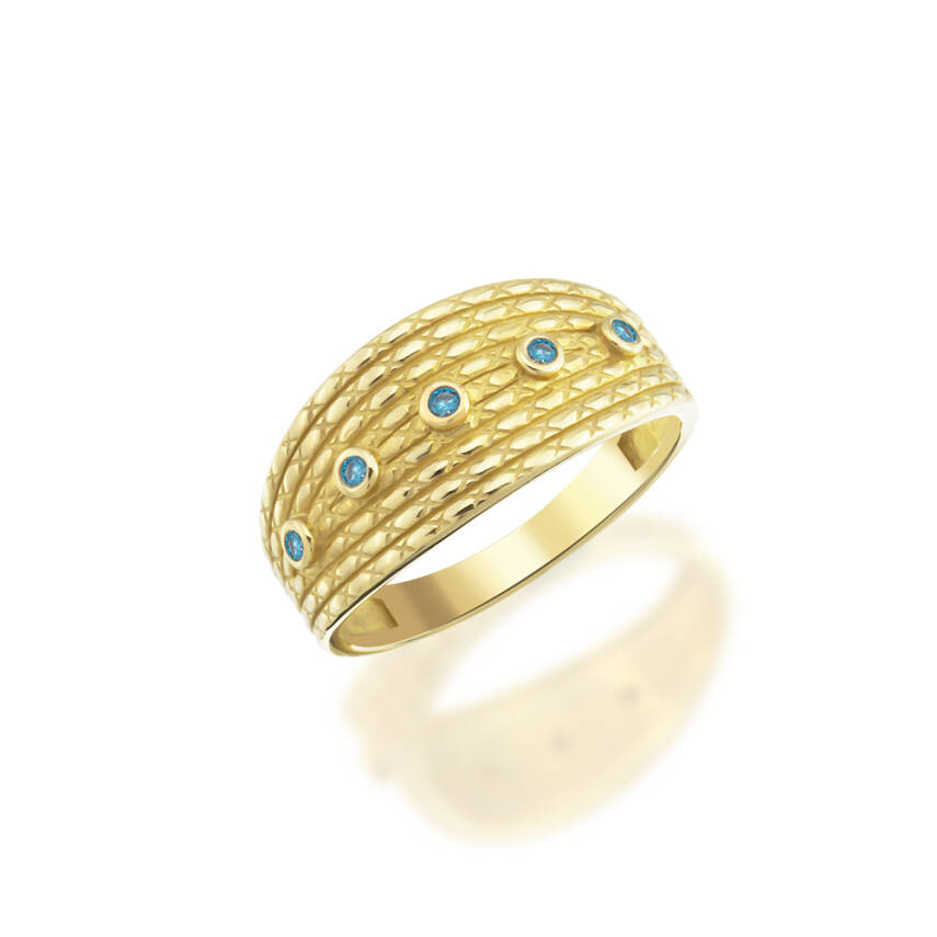 Firuze Taşlı Vintage Luna Yüzük - Semih Haşhaş Kuyumculuk