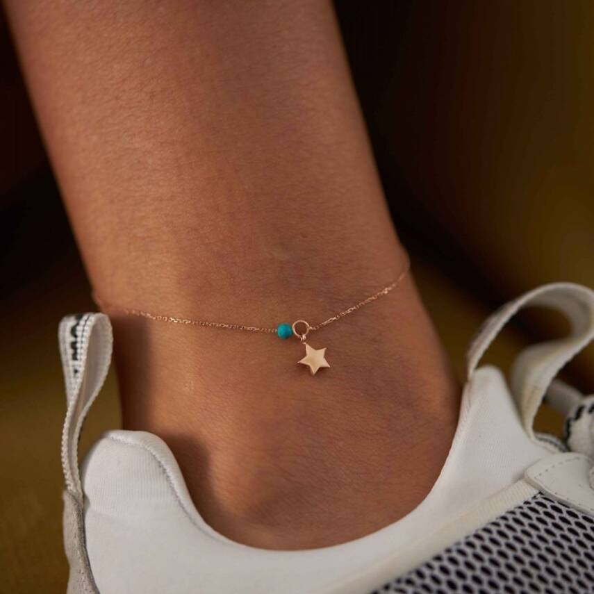 Firuze Taşlı Yıldız Altın Halhal - Semih Haşhaş Kuyumculuk