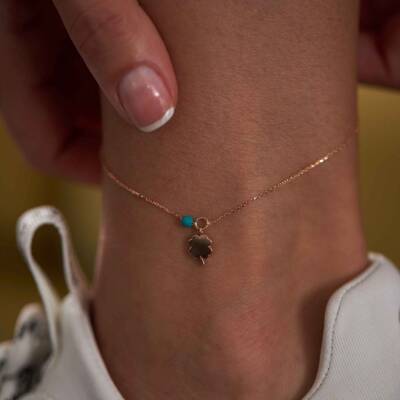 Firuze Taşlı Yonca Altın Halhal - 1