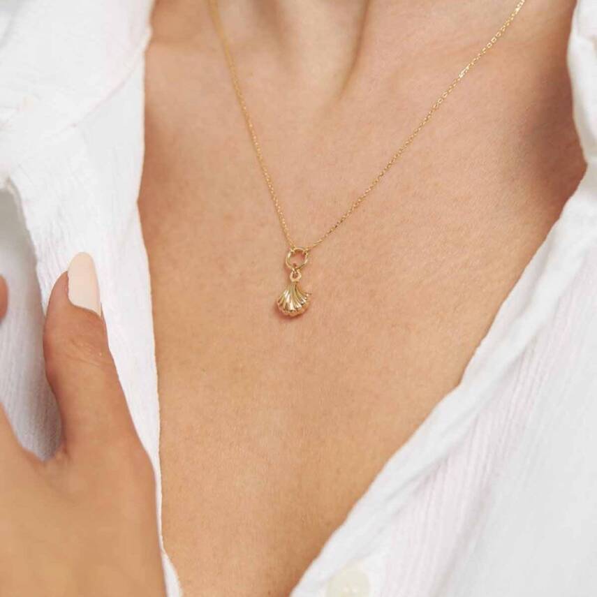 Forse Zincirli İstiridye Altın Kolye - Semih Haşhaş Kuyumculuk