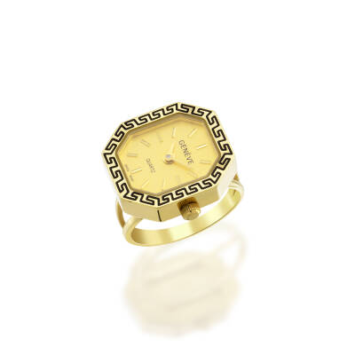 Geneve Retro Geometrik Saat Yüzük - Semih Haşhaş Kuyumculuk