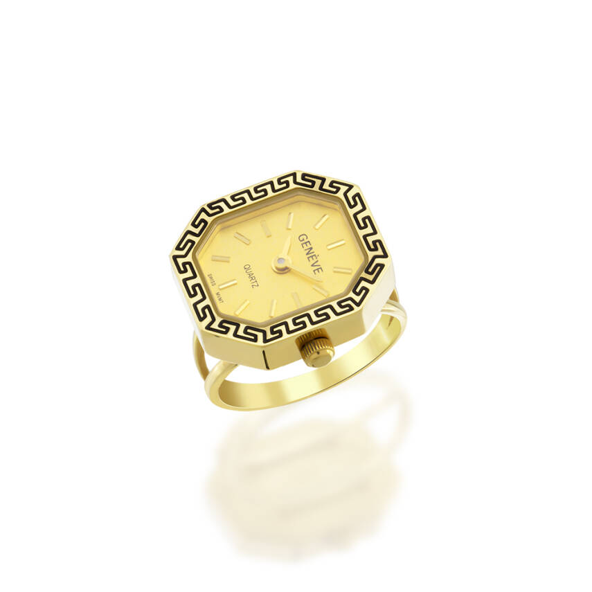 Geneve Retro Geometrik Saat Yüzük - Semih Haşhaş Kuyumculuk