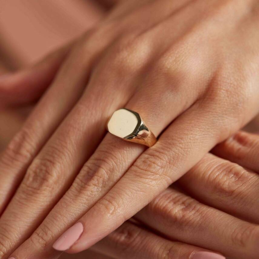 Geometrik Plaka Altın Yüzük - Semih Haşhaş Kuyumculuk