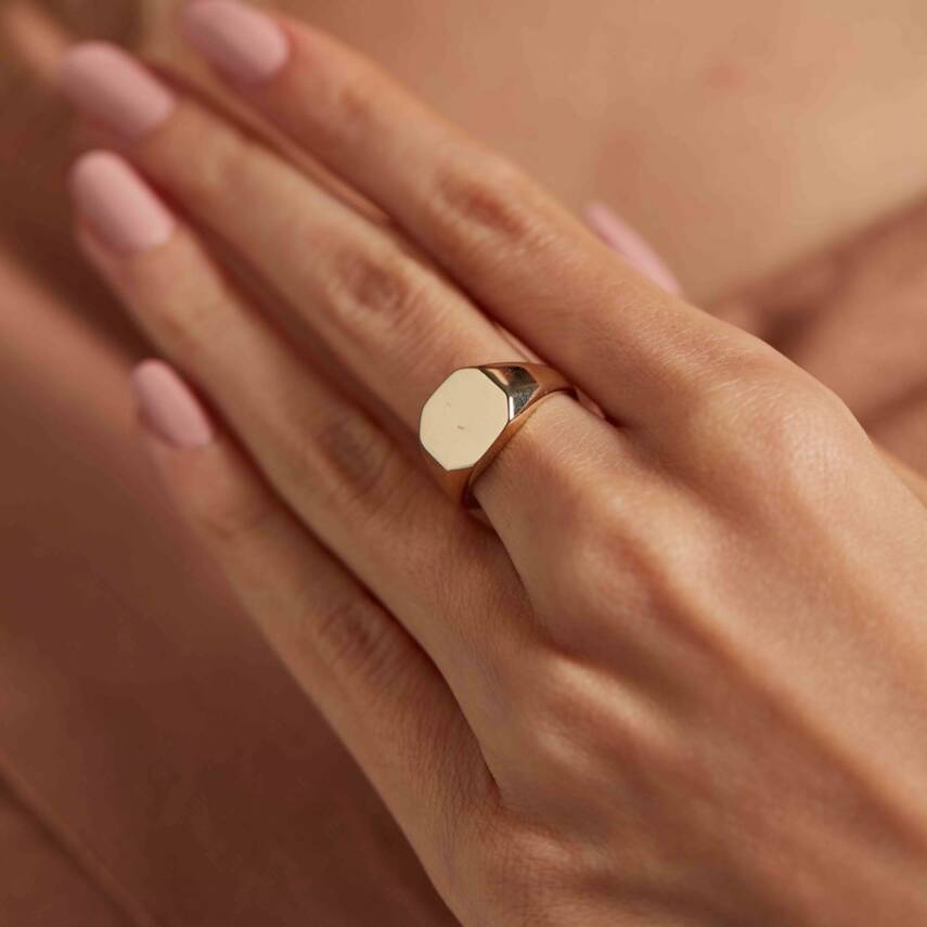 Geometrik Plaka Altın Yüzük - Semih Haşhaş Kuyumculuk (1)