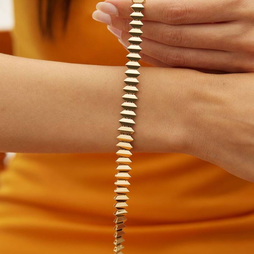 Geometrik Tasarımlı Altın Bileklik - Semih Haşhaş Kuyumculuk