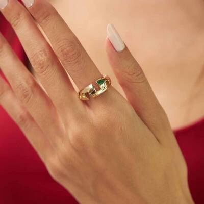 Greek Desenli Altın Yüzük - 1