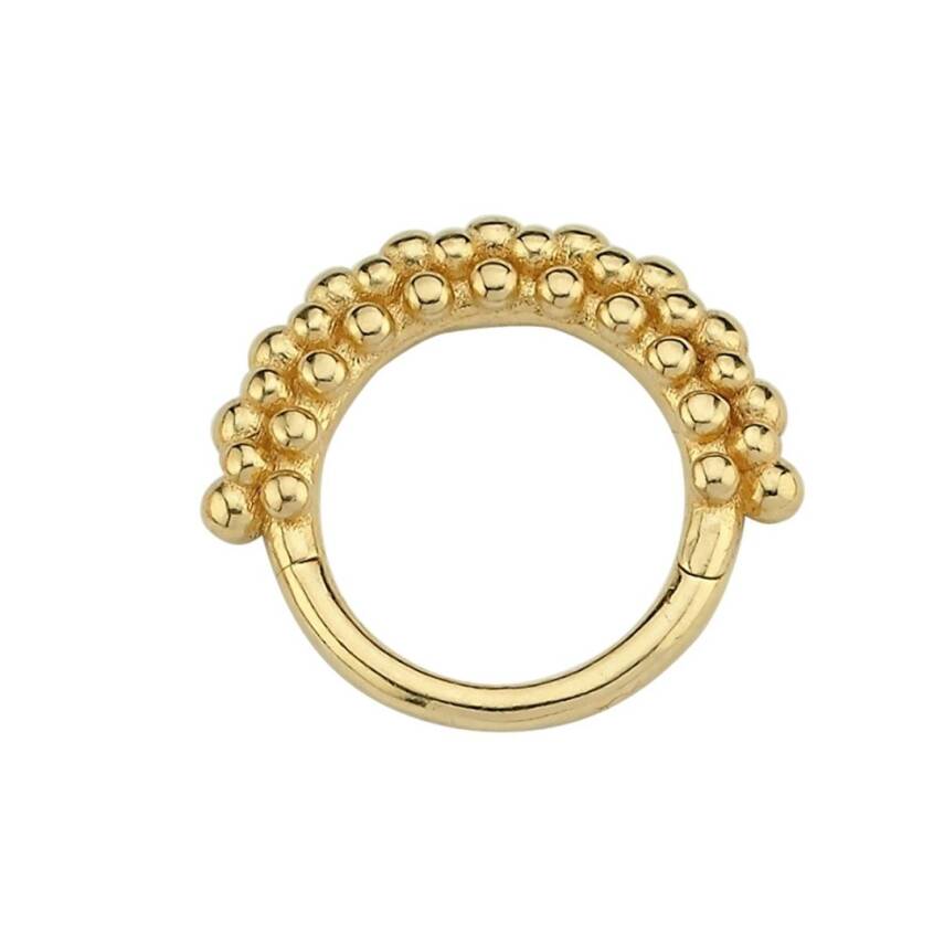 İki Sıra Top Dizili Altın Helix Küpe - Semih Haşhaş Kuyumculuk