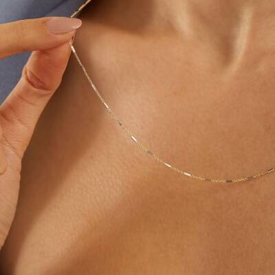 İnce Zincirli Altın Kolye - 2