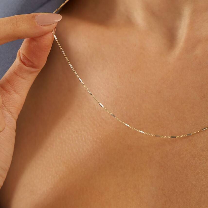 İnce Zincirli Altın Kolye - 2