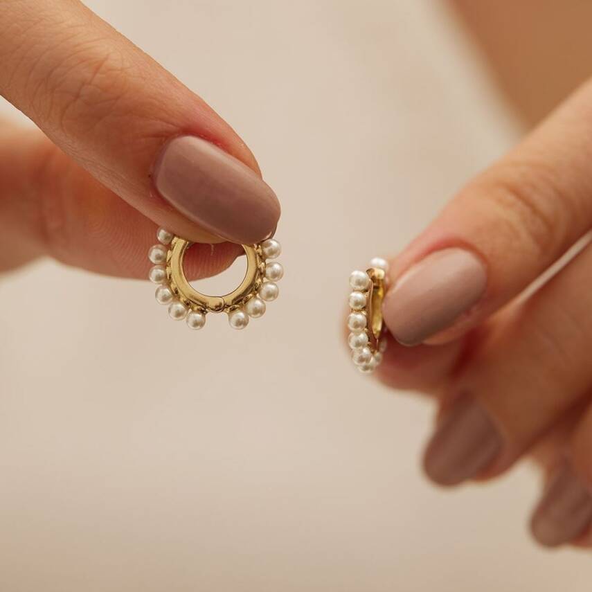 İncili Halka Altın Küpe - Semih Haşhaş Kuyumculuk (1)