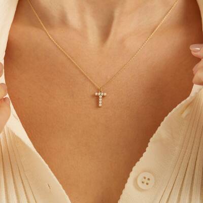 İncili Harf Altın Kolye - 2